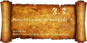 Noszticzius Krisztián névjegykártya